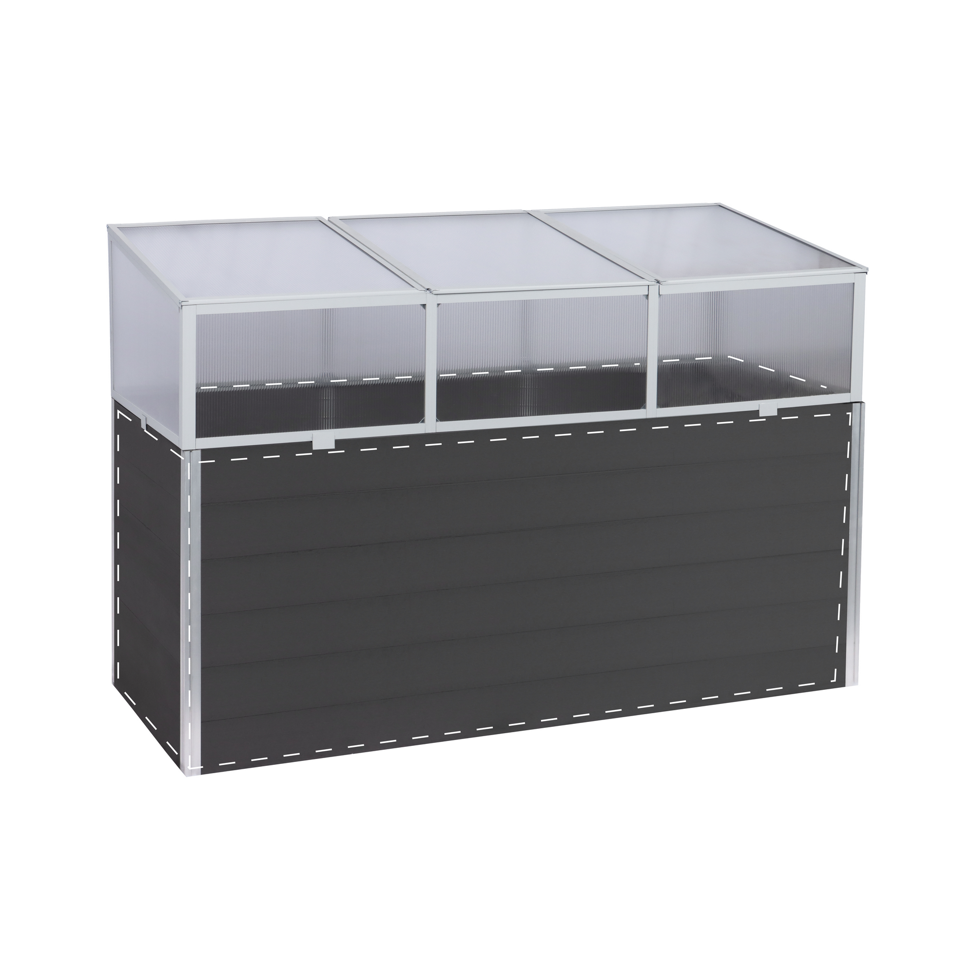 Frühbeet 'Marie' transparent/aluminiumfarben/weiß 160 x 40 x 70 cm