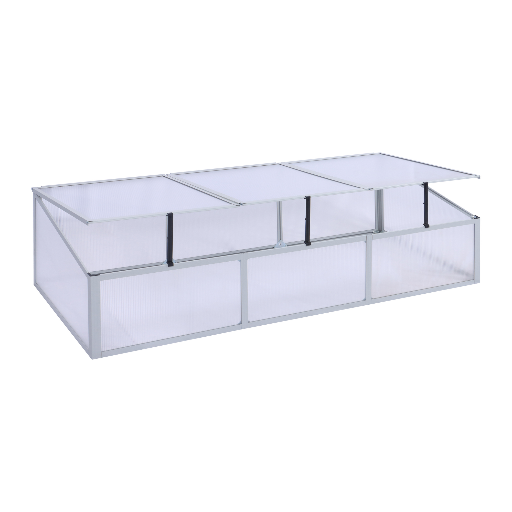 Frühbeet 'Marie' transparent/aluminiumfarben/weiß 160 x 40 x 70 cm