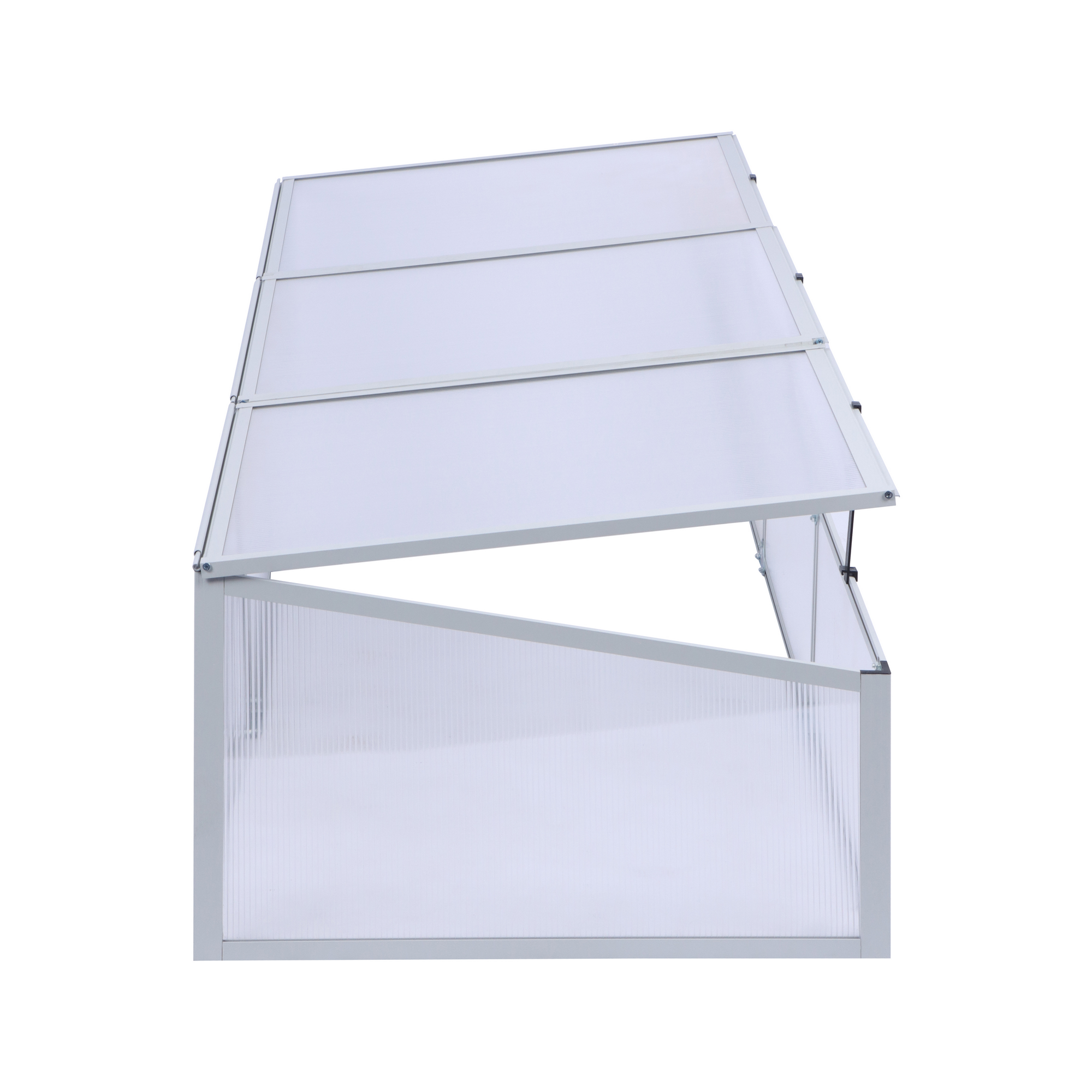 Frühbeet 'Marie' transparent/aluminiumfarben/weiß 160 x 40 x 70 cm