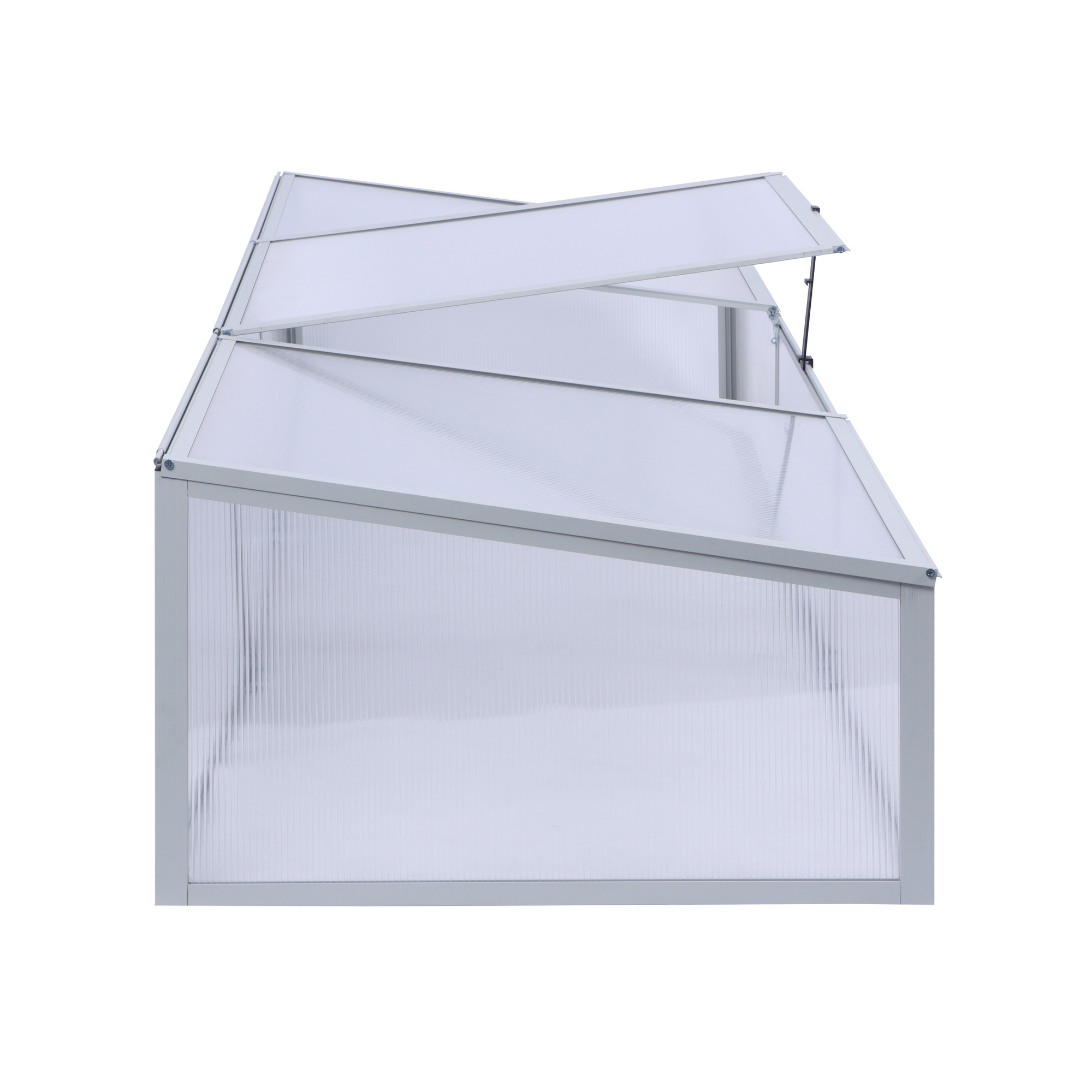 Frühbeet 'Marie' transparent/aluminiumfarben/weiß 160 x 40 x 70 cm