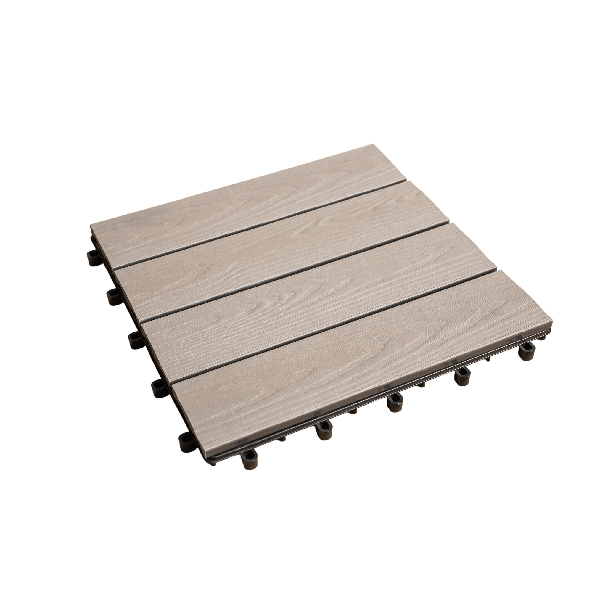 Klickfliese WPC naturfarben/sandfarben 30 x 30 x 2 cm 4 Stück