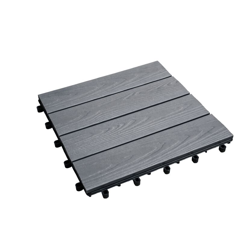 Klickfliese WPC naturfarben/sandfarben 30 x 30 x 2 cm 4 Stück