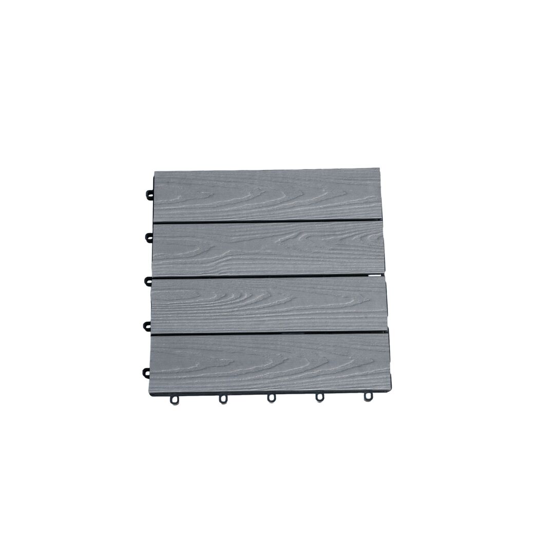 Klickfliese WPC grau 30 x 30 x 2 cm 4 Stück