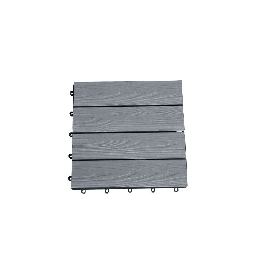 Klickfliese WPC naturfarben/sandfarben 30 x 30 x 2 cm 4 Stück