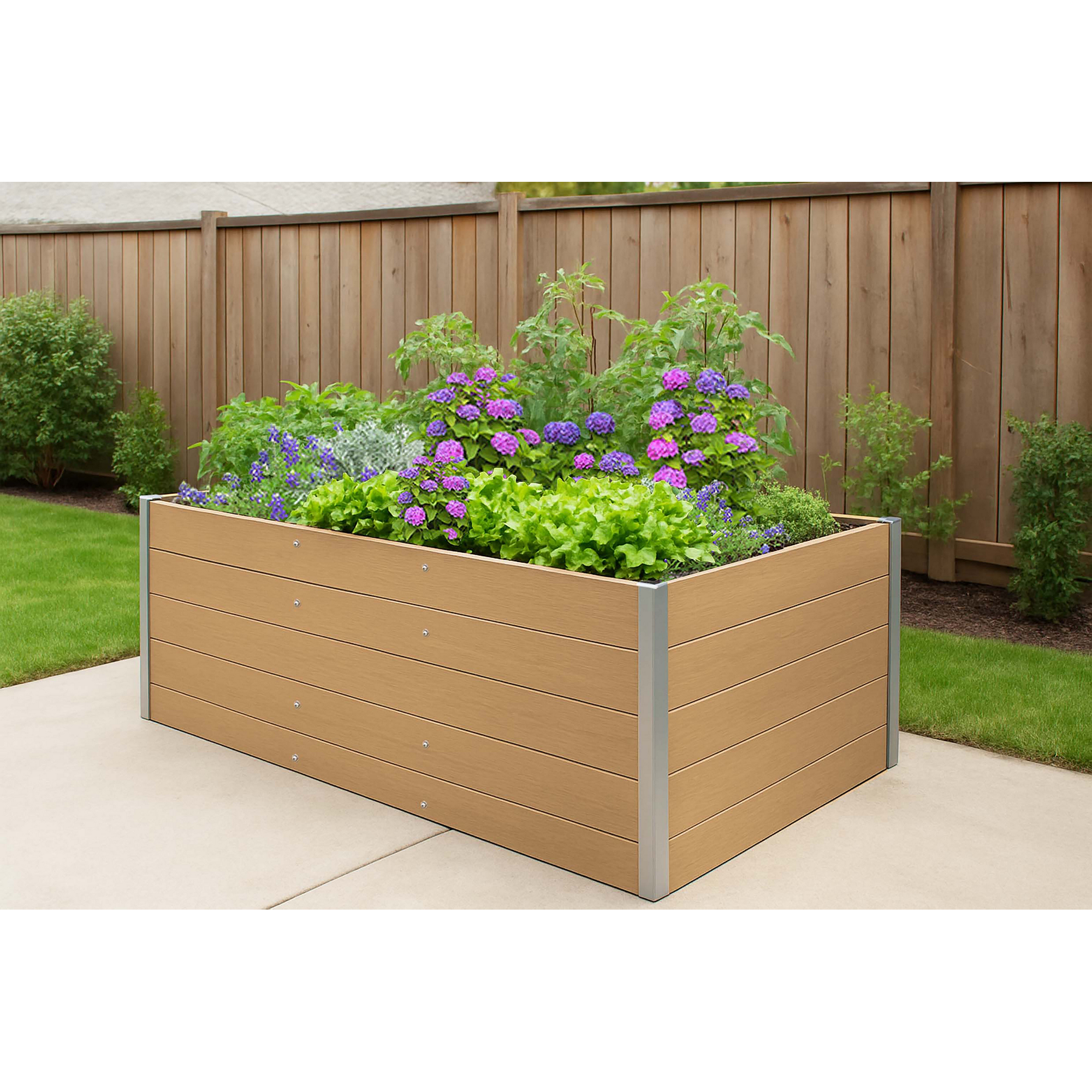 XL-Hochbeet WPC sand 200 x 100 x 75 cm