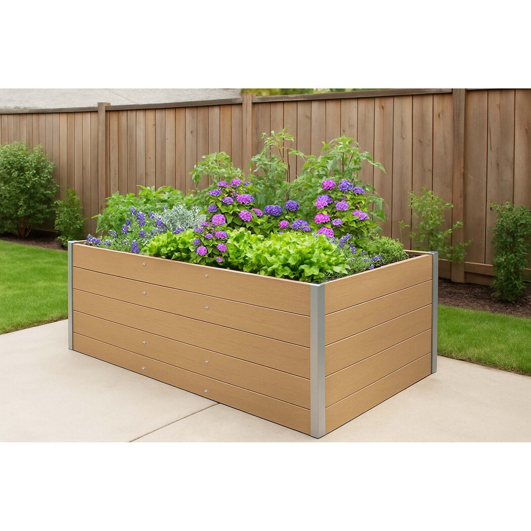 XL-Hochbeet WPC sand 200 x 100 x 75 cm