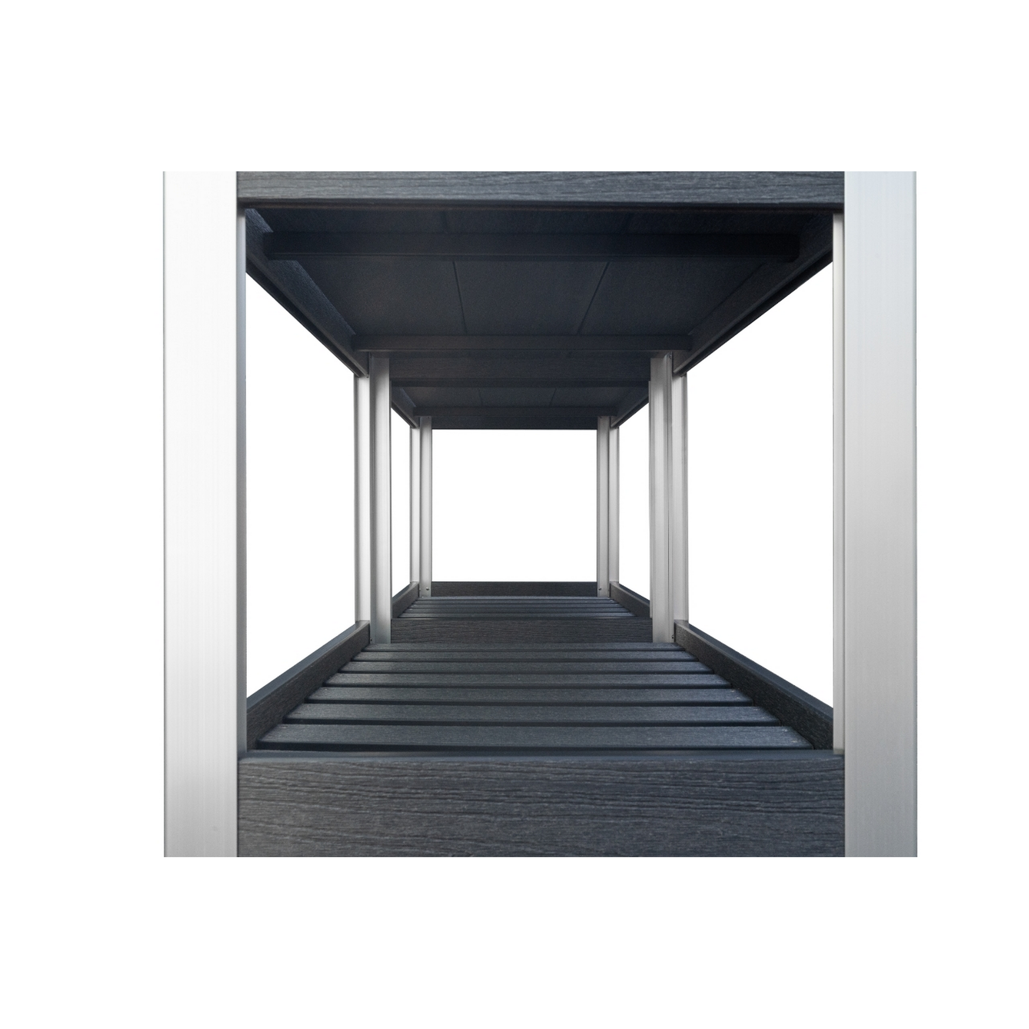 Balkon-Hochbeet 'Lara' anthrazit 185 x 80 x 50 cm