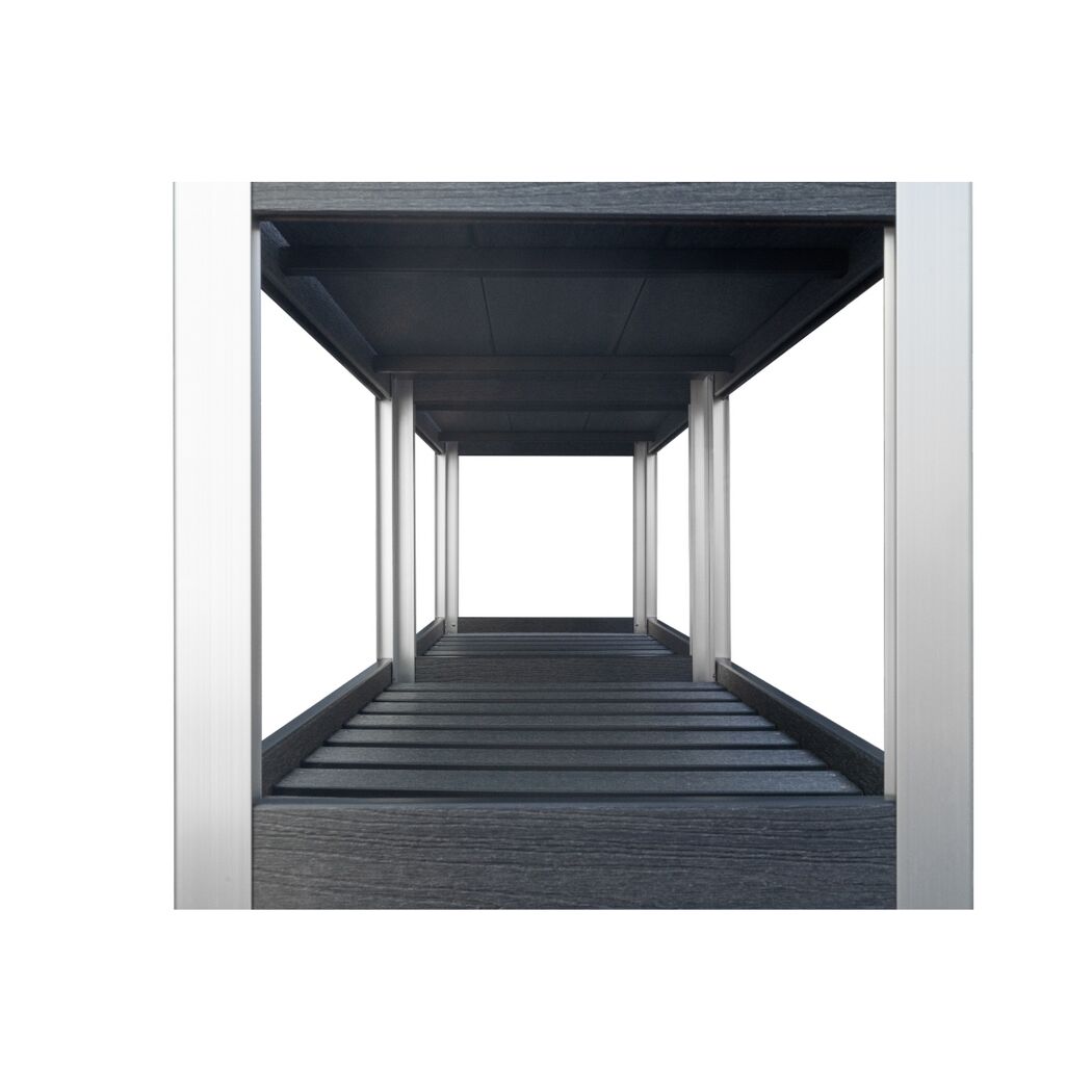 Balkon-Hochbeet 'Lara' anthrazit 182 x 80 x 50 cm