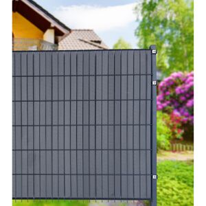 Sichtschutzpaneele für Doppelstabmatten WPC anthrazit 123 x 200 cm