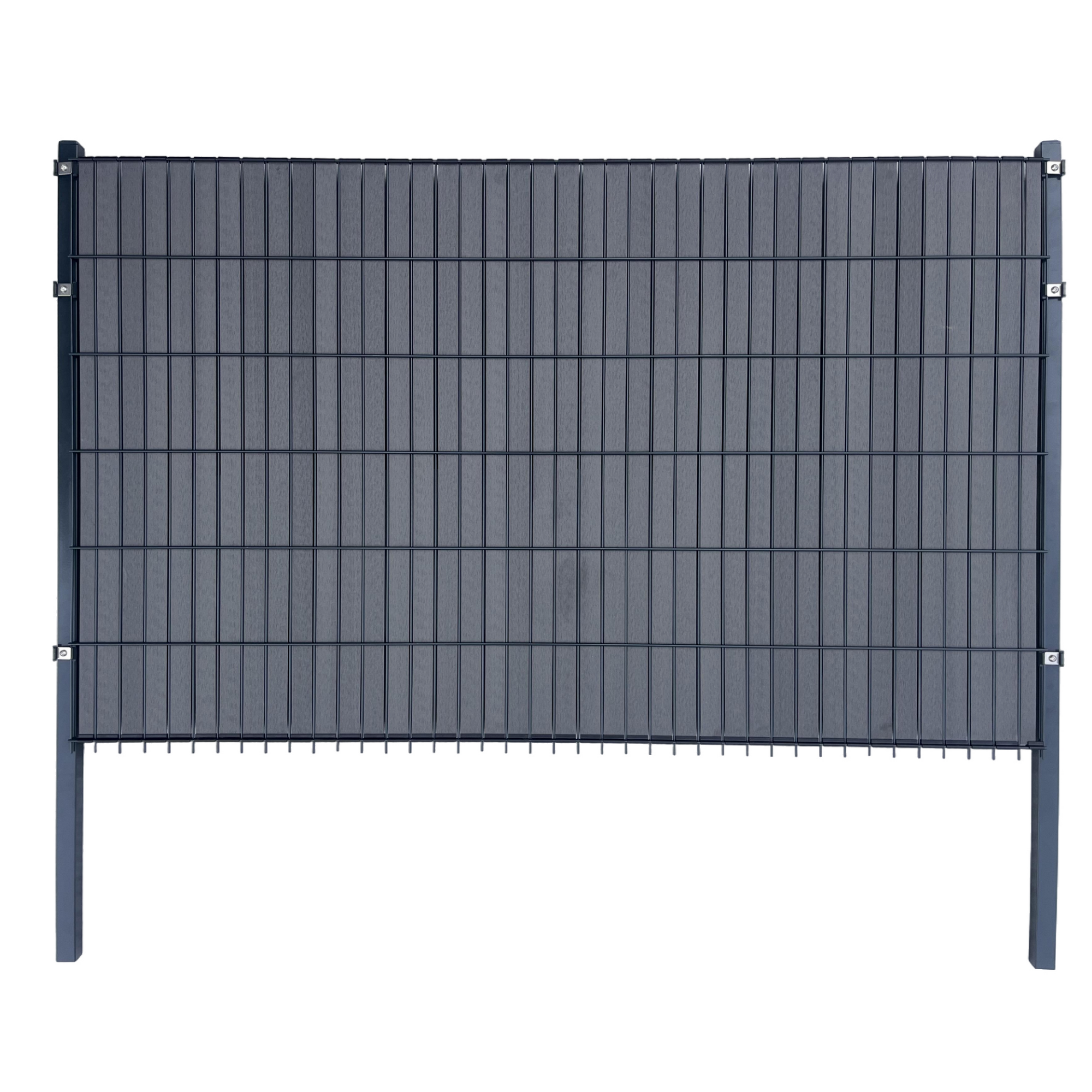 Sichtschutzpaneele für Doppelstabmatten WPC anthrazit 123 x 200 cm