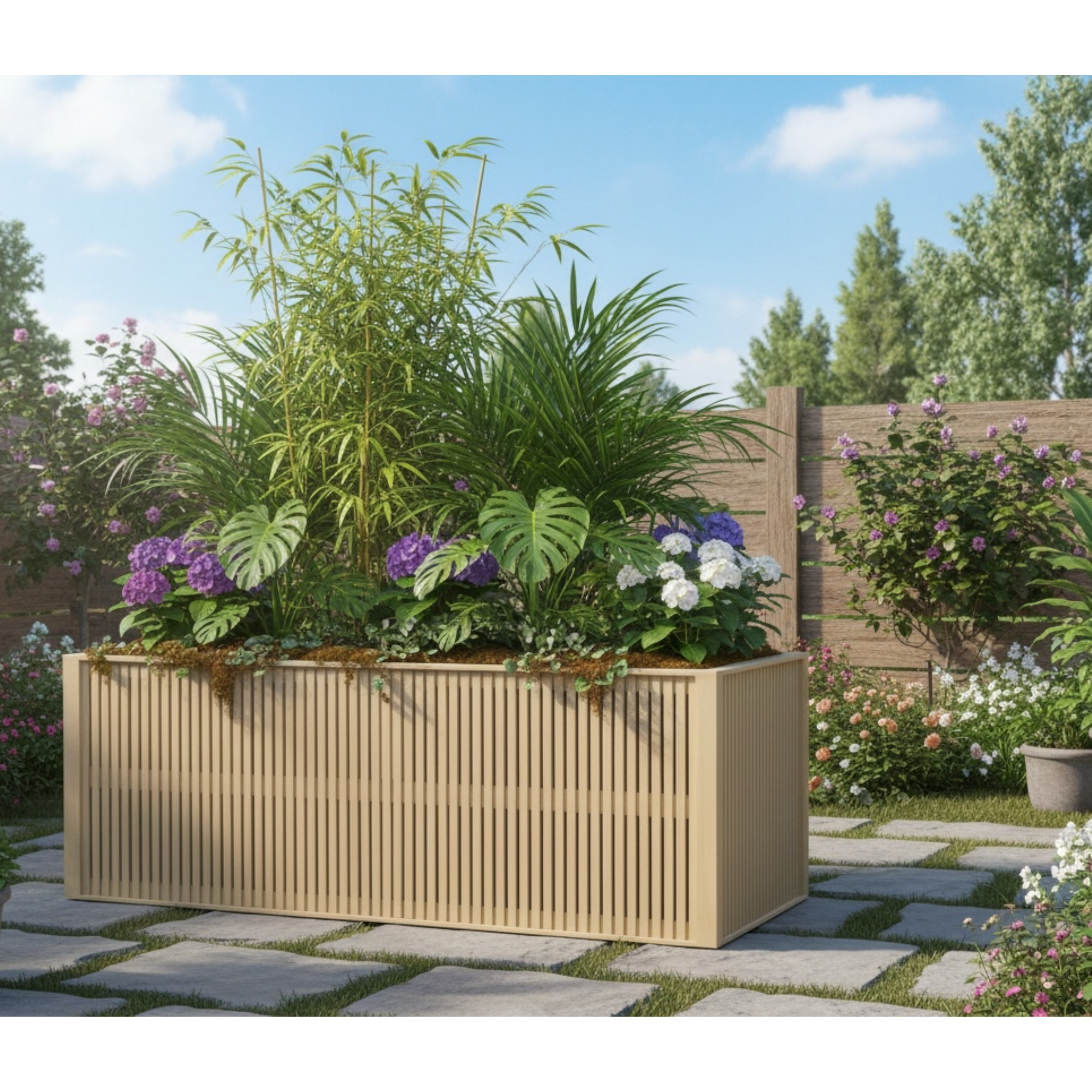 Hochbeet 'Selina' Akazienholz naturfarben 160 x 100 x 60cm