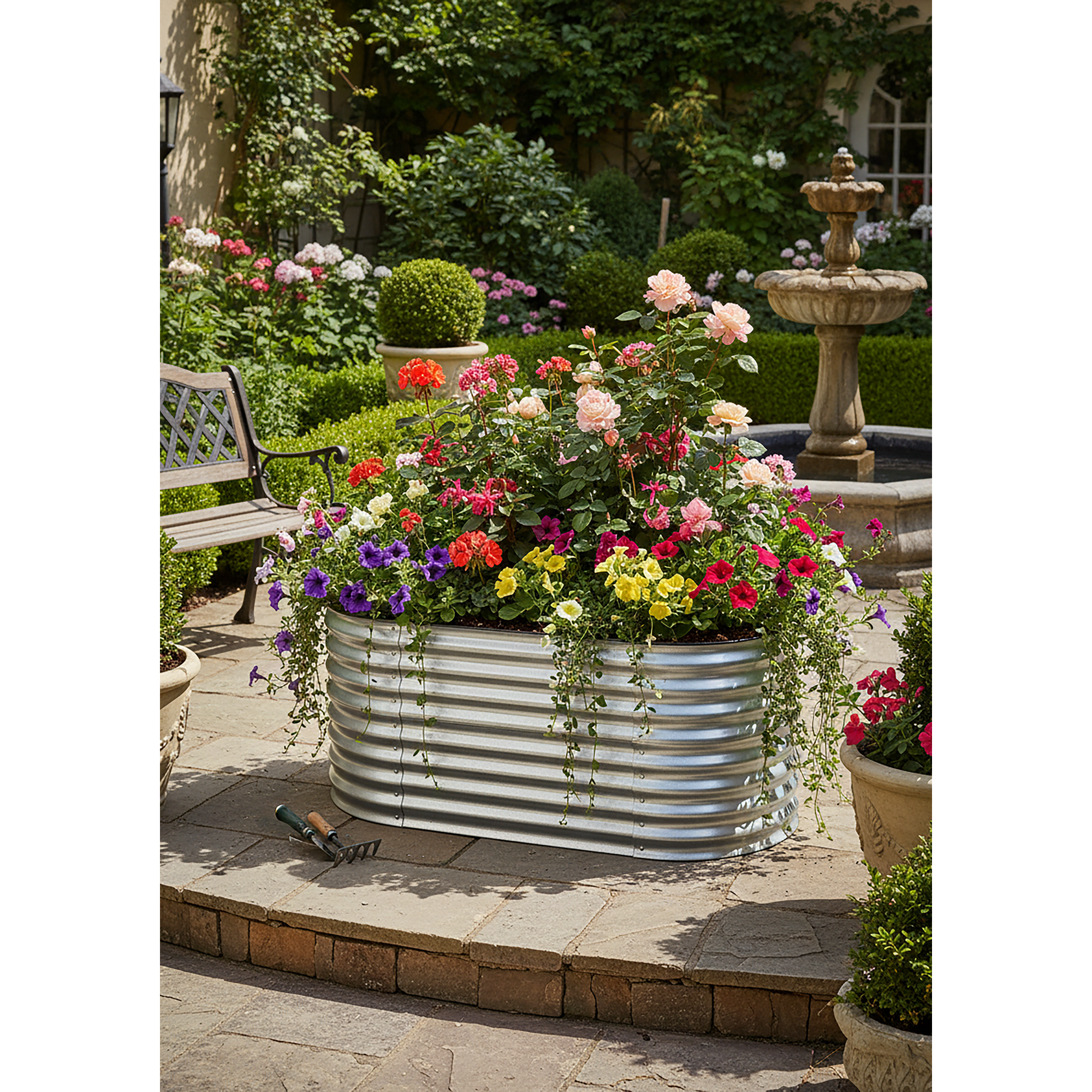 Hochbeet 'Tais' silbern 160 x 80 x 80 cm