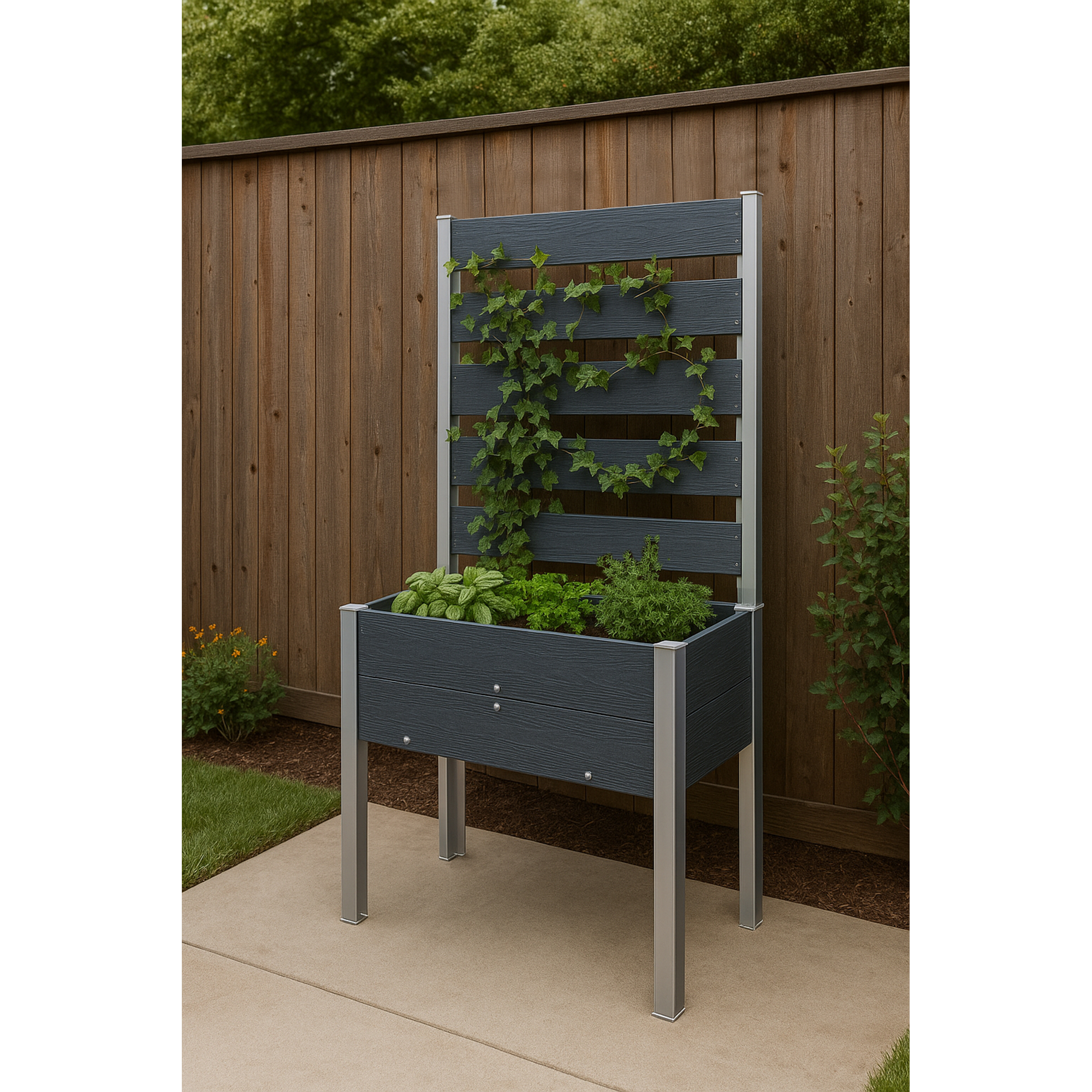 Hochbeetaufsatz-Rankhilfe 'Lara' für Hochbeet 'Lara' anthrazit 87,5 x 91 cm