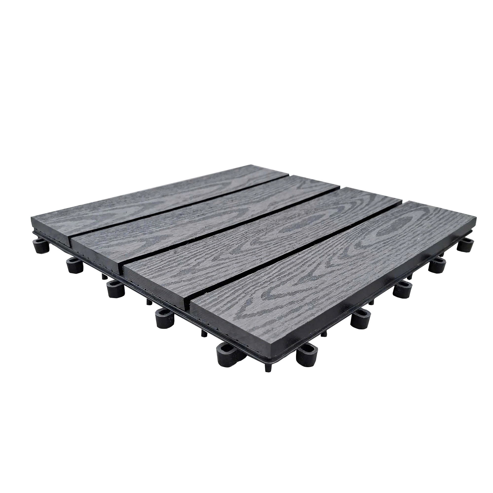 Klickfliese WPC anthrazit 30 x 30 x 2 cm 4 Stück