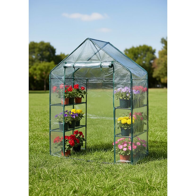 Foliengewächshaus 'Mara' transparent/grün 73 x 195 x 143 cm