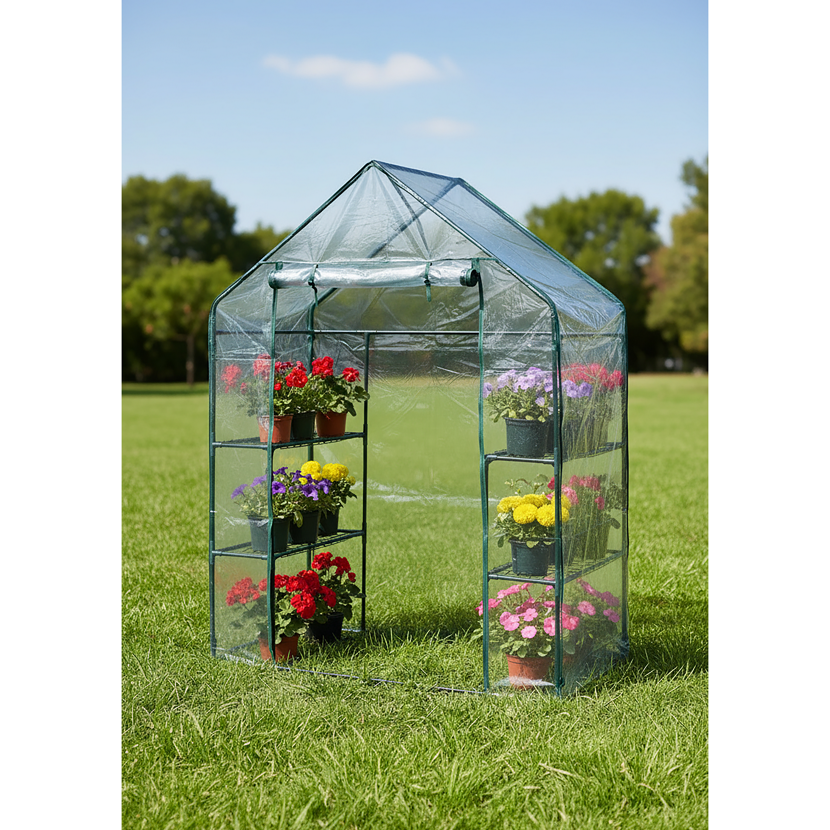 Foliengewächshaus 'Mara' transparent/grün 73 x 195 x 143 cm