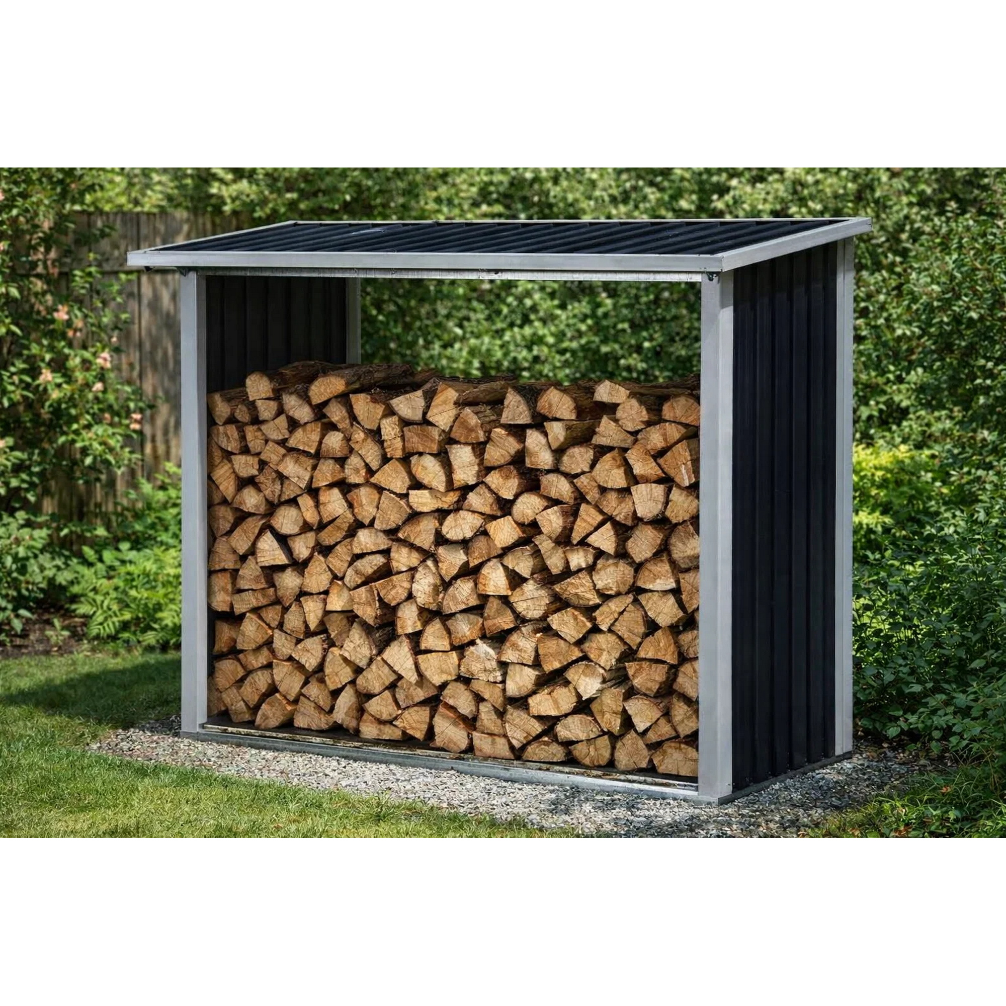 Kaminholzregal 'Rudi' anthrazit 182 x 148 x 89 cm