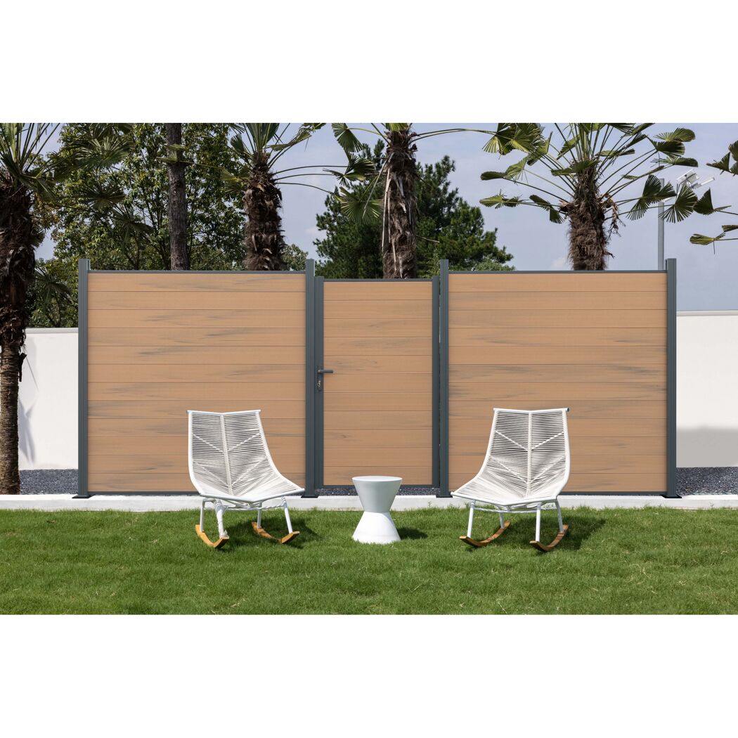 Zaun-Tor 'Tim' WPC sandfarben 103 x 175 x 16 cm