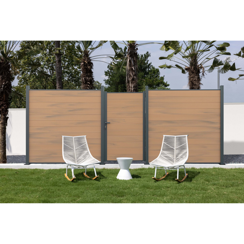 Zaun-Tor 'Tim' WPC sandfarben 103 x 175 x 16 cm