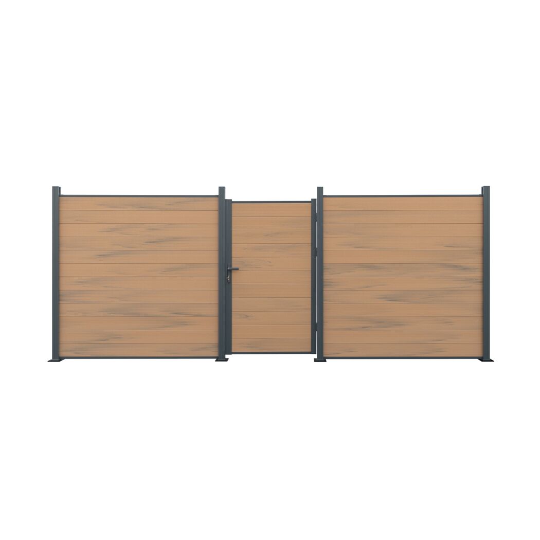 Zaun-Tor 'Tim' WPC sandfarben 103 x 175 x 16 cm