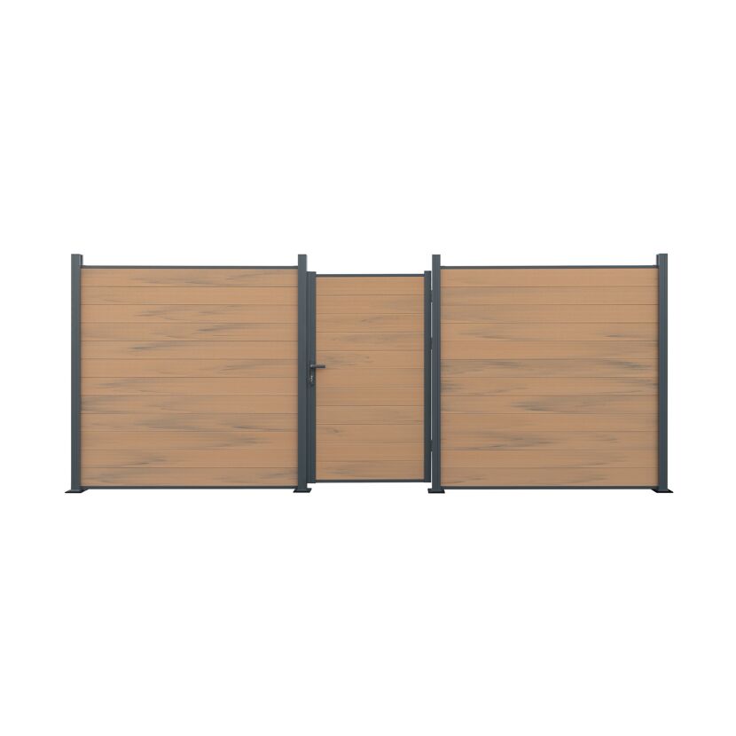 Zaun-Tor 'Tim' WPC sandfarben 103 x 175 x 16 cm