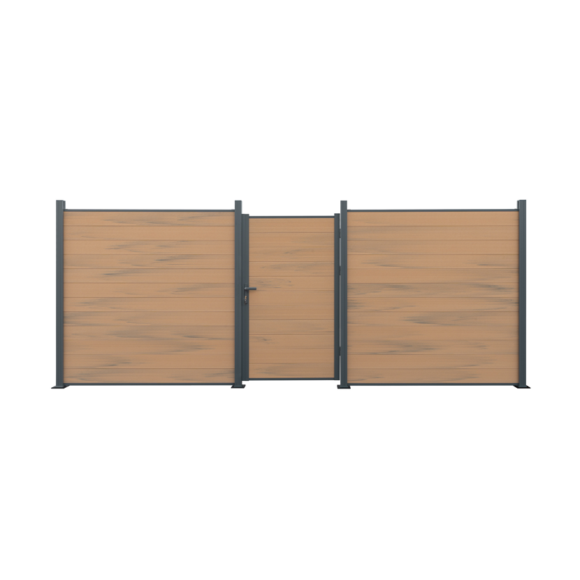 Zaun-Tor 'Tim' WPC sandfarben 103 x 175 x 16 cm