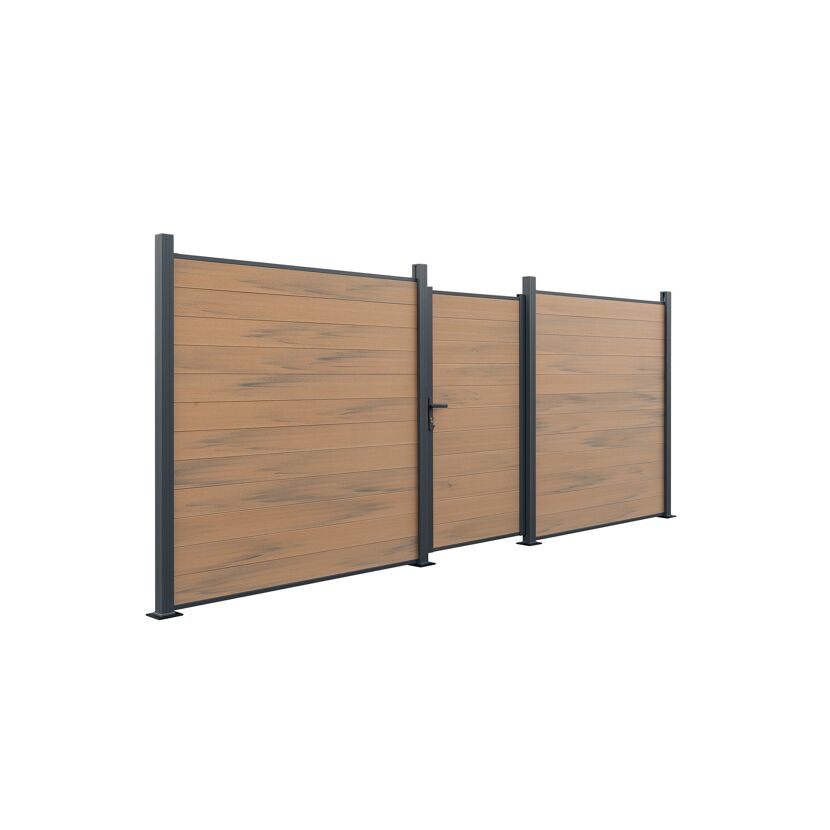 Zaun-Tor 'Tim' WPC sandfarben 103 x 175 x 16 cm
