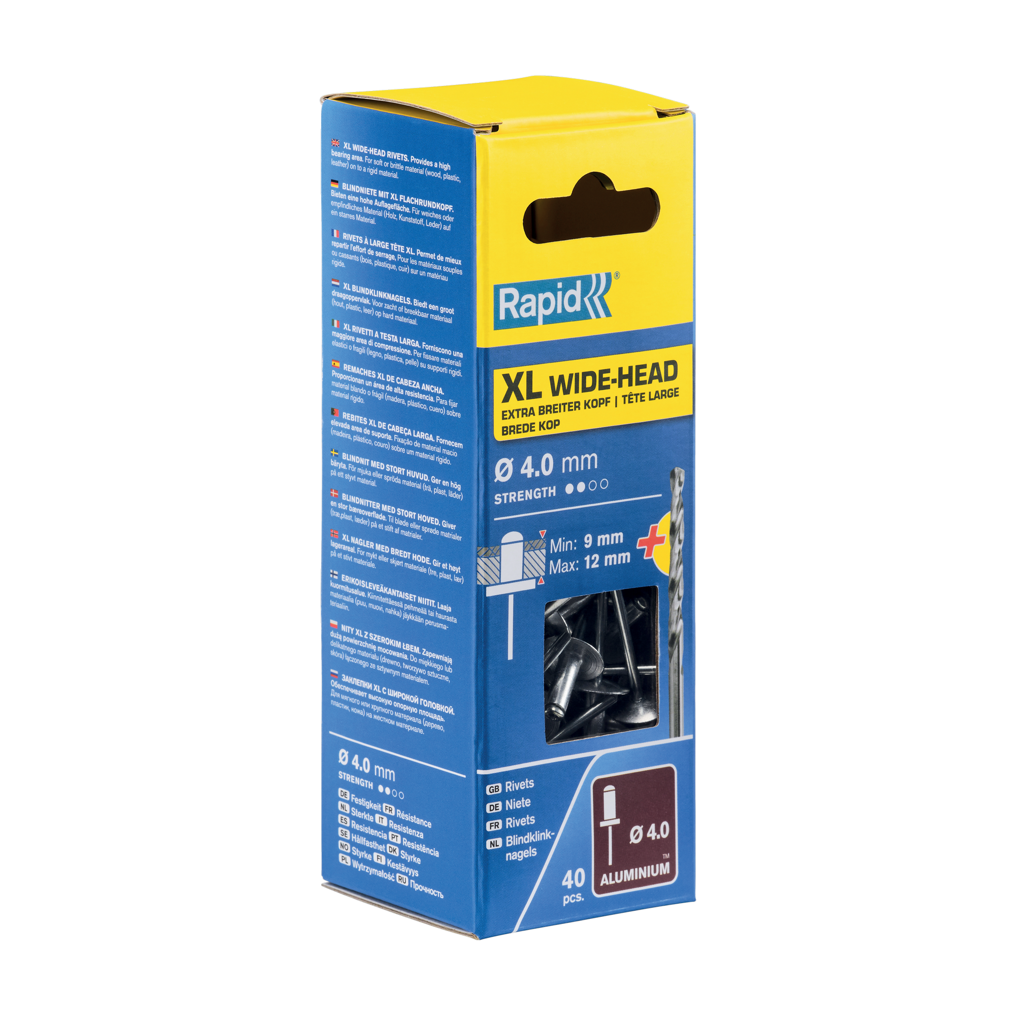 Blindniete Aluminium Ø 4 x 16 mm 40 Stück inkl. Bohrer