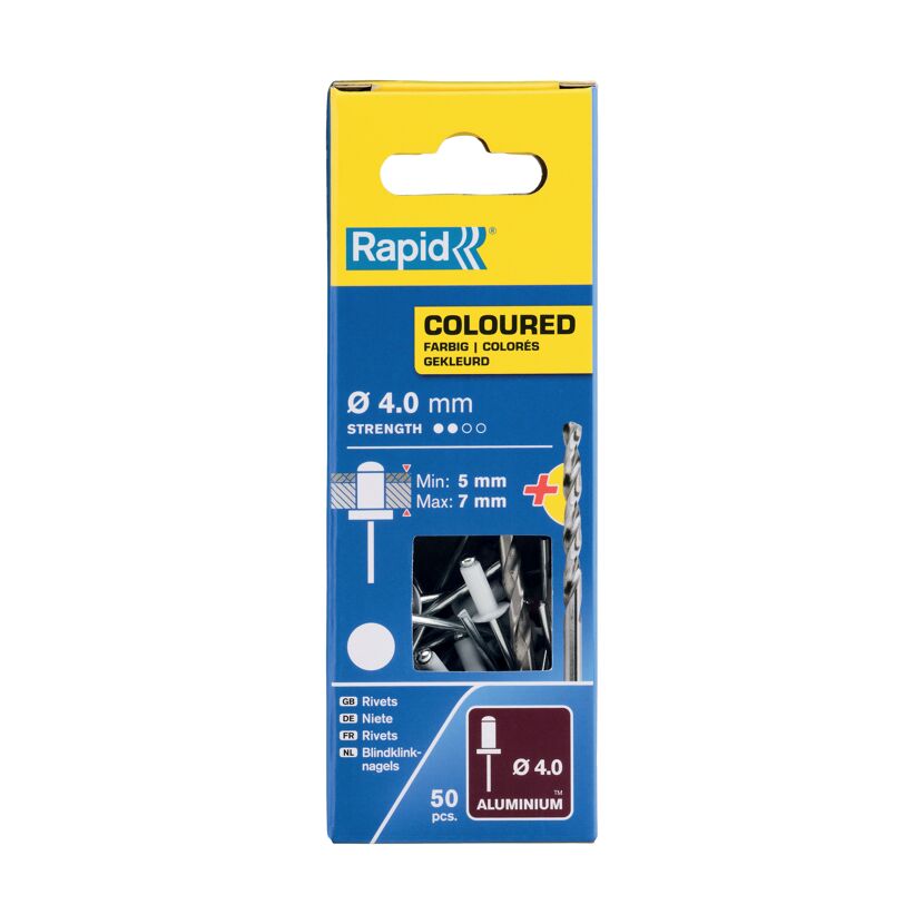 Blindniete Aluminium Ø 4 x 10 mm 50 Stück inkl. Bohrer