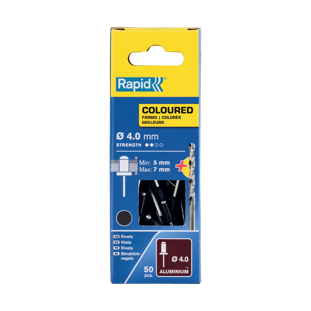 Blindniete Aluminium Ø 4 x 10 mm 50 Stück inkl. Bohrer