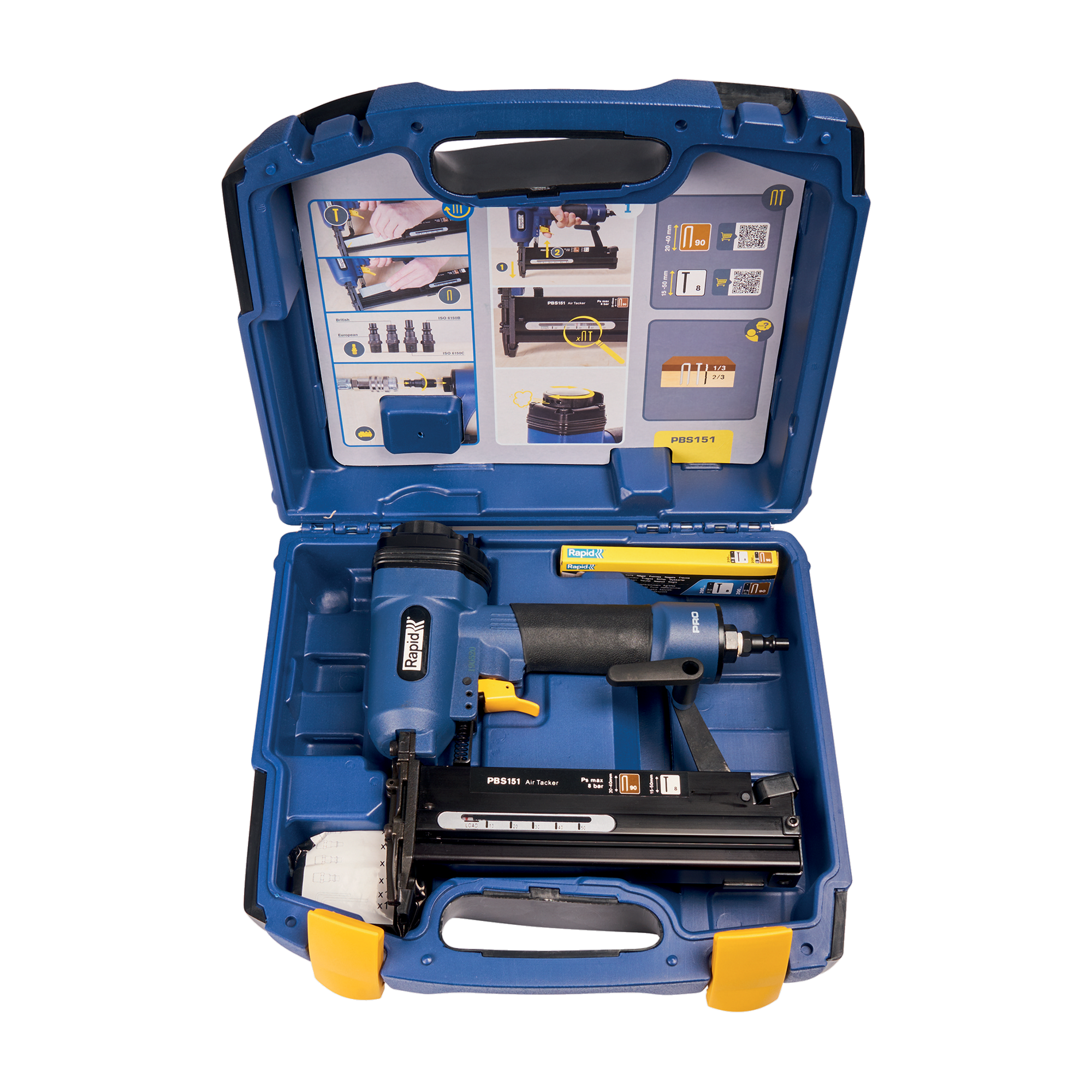 Drucklufttacker/-nagler PBS151 im Koffer