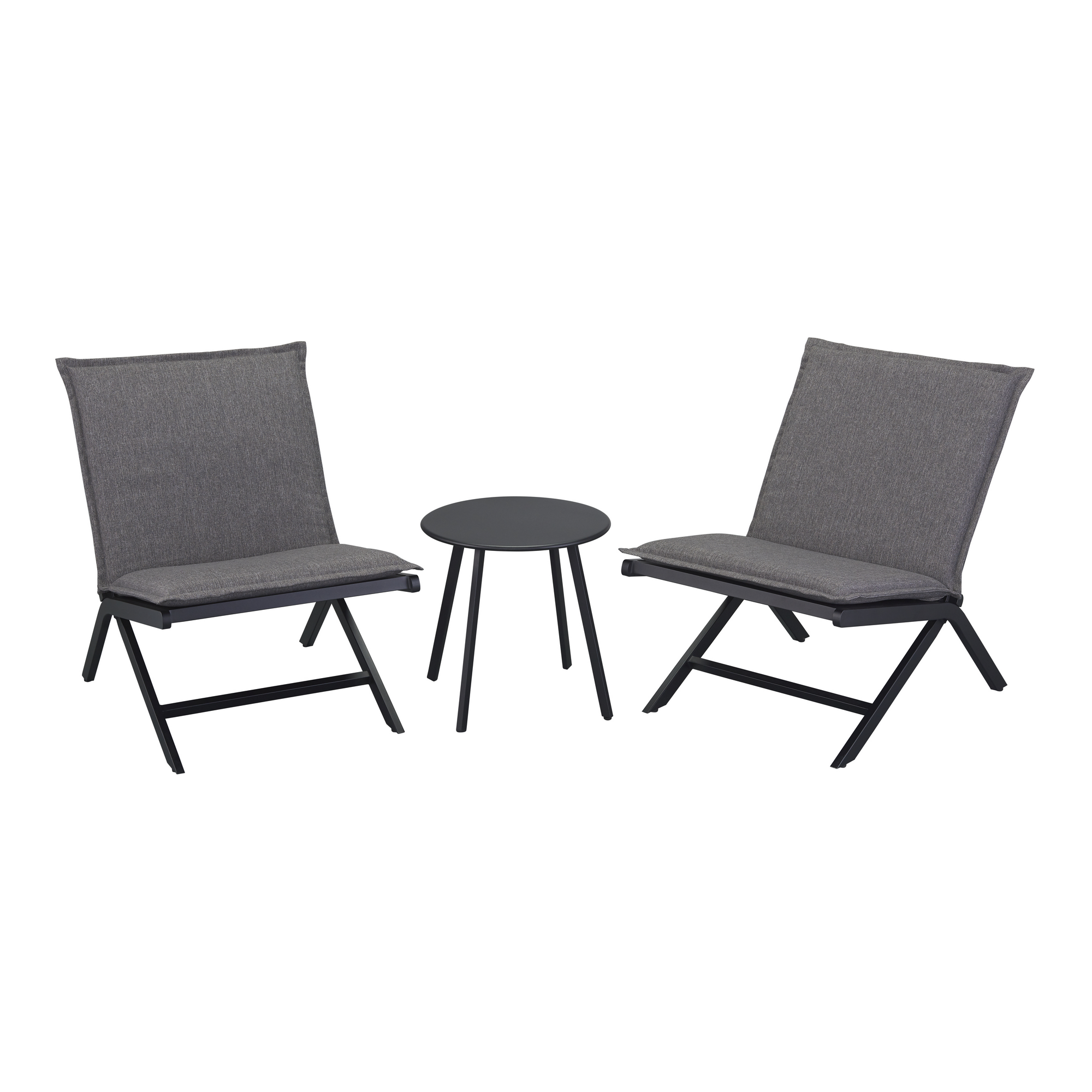 Balkonmöbel-Set 'Paulina' schwarz 3-teilig