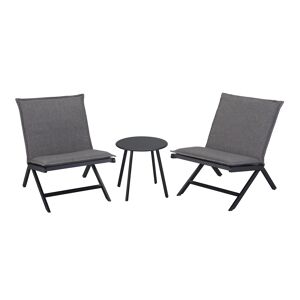 Balkonmöbel-Set 'Paulina' schwarz 3-teilig