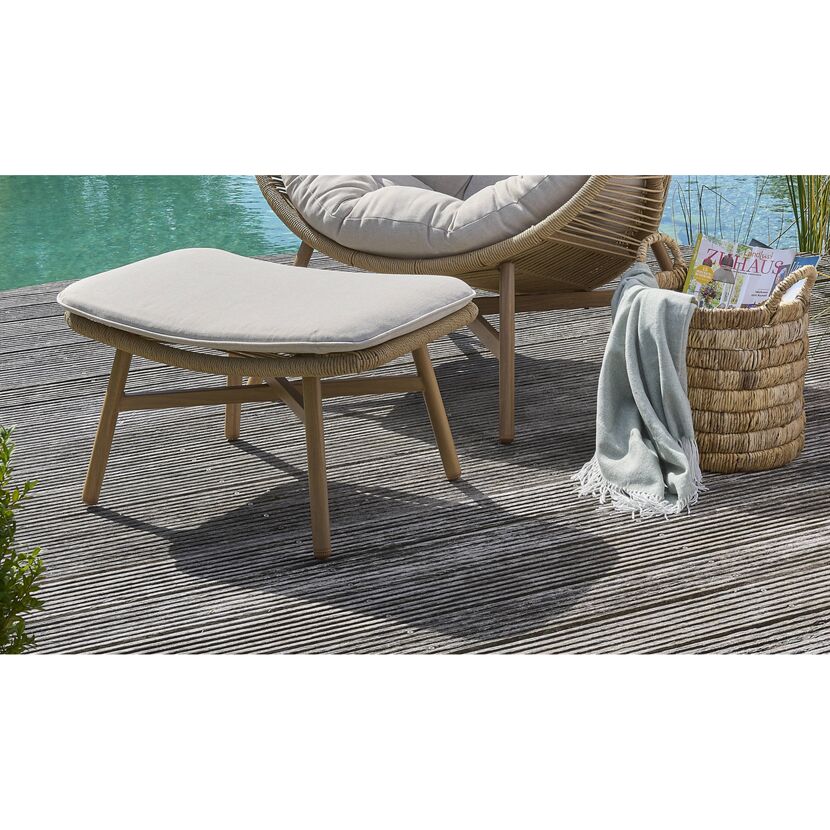 Gartenhocker 'Jolanda' hellgrau 71 x 48 x 38 cm
