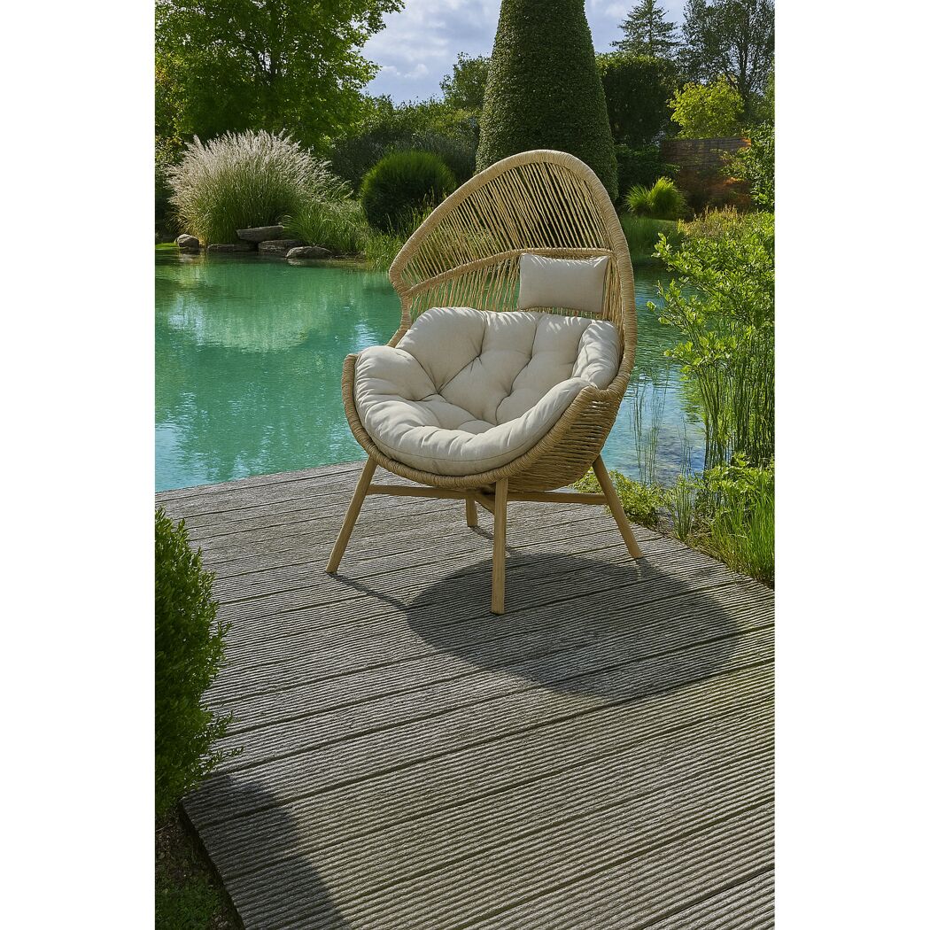 Loungesessel 'Jolanda' Polyethylen beige 100 x 98 x 142 cm