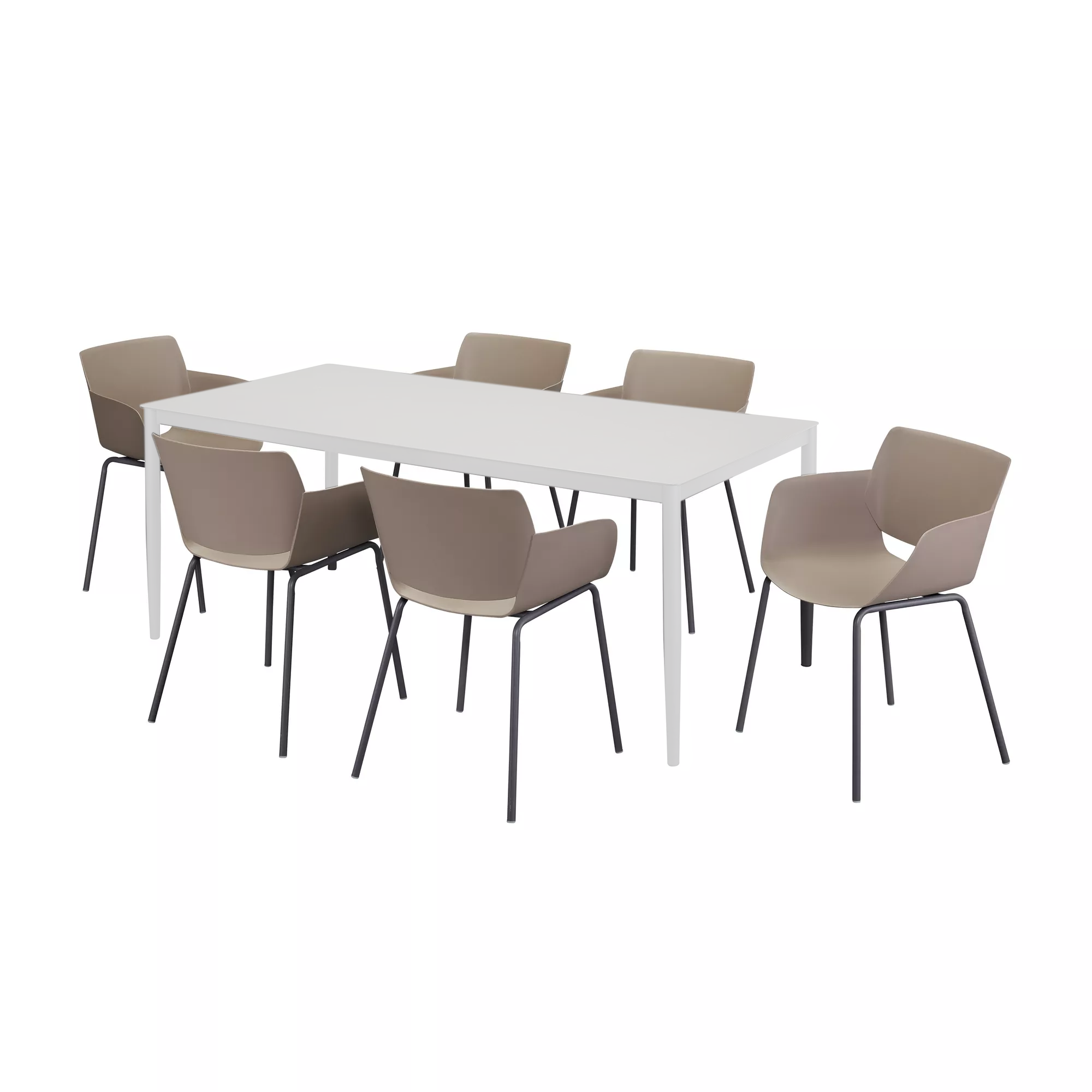 Gartenstuhlset 'Silvie' Stahl braun 6 Stück