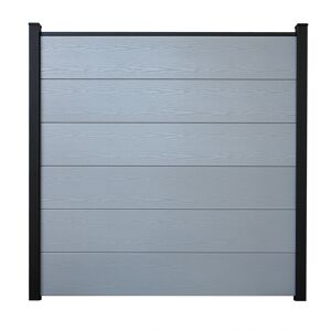 Steckzaun 'BasicLine' silbergrau 180 x 180 cm