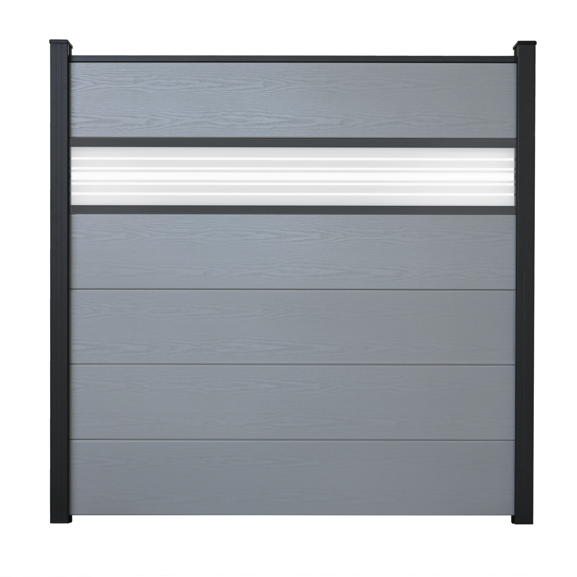 Steckzaun 'BasicLine' silbergrau 180 x 180 cm