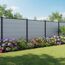 Steckzaun 'BasicLine' Holzoptik silbergrau 180 x 180 cm