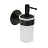 Seifenspender 'Meleto' Edelstahl schwarz Glas satiniert 150 ml, Klebemontage