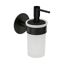 Seifenspender 'Meleto' Edelstahl schwarz Glas satiniert 150 ml, Klebemontage
