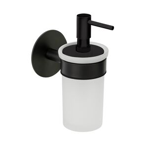Seifenspender 'Meleto' Edelstahl schwarz Glas satiniert 150 ml, Klebemontage