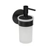 Seifenspender 'Meleto' Edelstahl schwarz Glas satiniert 150 ml, Klebemontage