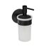 Seifenspender 'Meleto' Edelstahl schwarz Glas satiniert 150 ml, Klebemontage