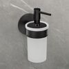Seifenspender 'Meleto' Edelstahl schwarz Glas satiniert 150 ml, Klebemontage