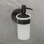 Seifenspender 'Meleto' Edelstahl schwarz Glas satiniert 150 ml, Klebemontage