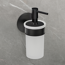 Seifenspender 'Meleto' Edelstahl schwarz Glas satiniert 150 ml, Klebemontage