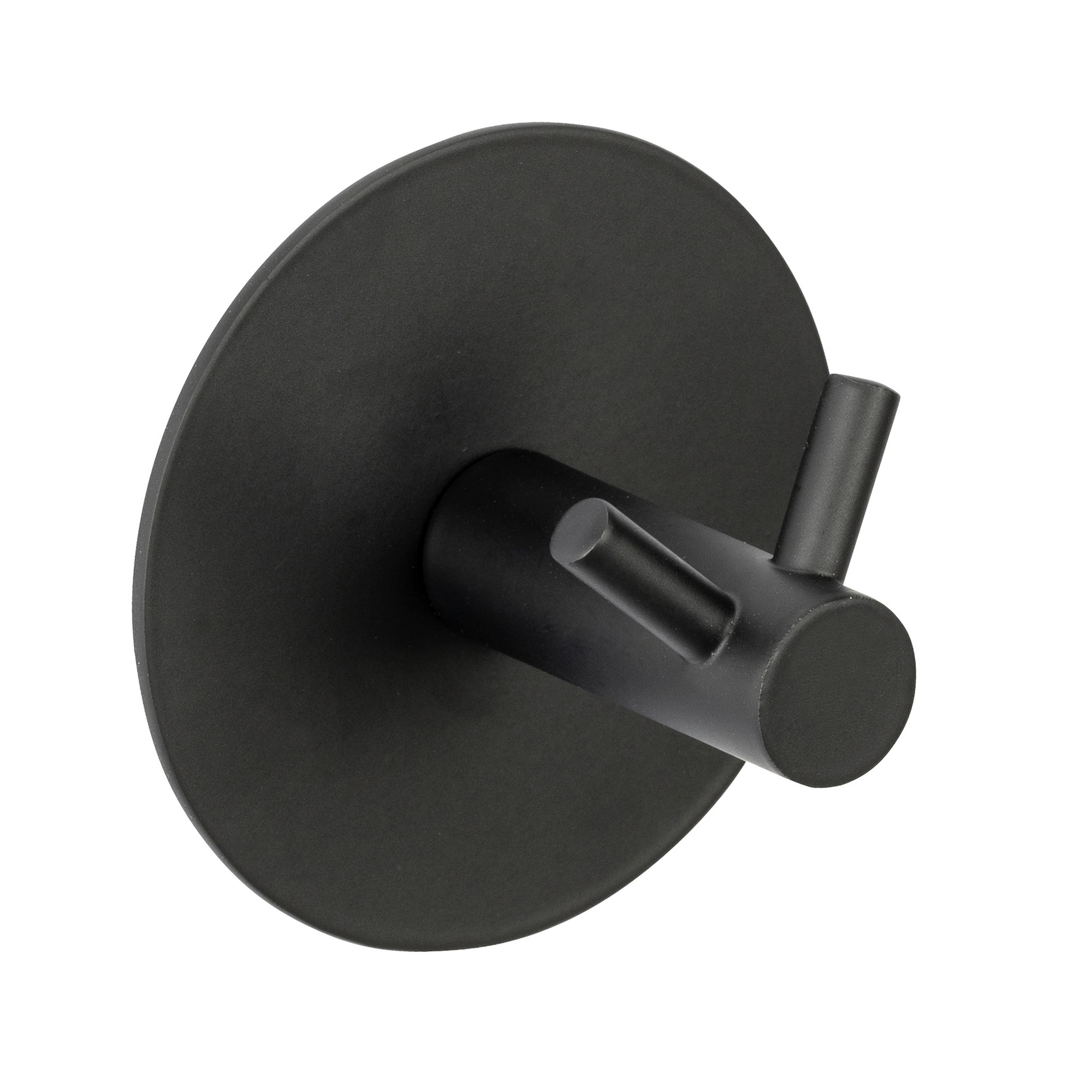 Doppel-Wandhaken 'Meleto' Edelstahl schwarz matt Ø 7 x 5 cm, Klebemontage