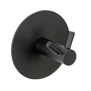 Doppel-Wandhaken 'Meleto' Edelstahl schwarz matt Ø 7 x 5 cm, Klebemontage