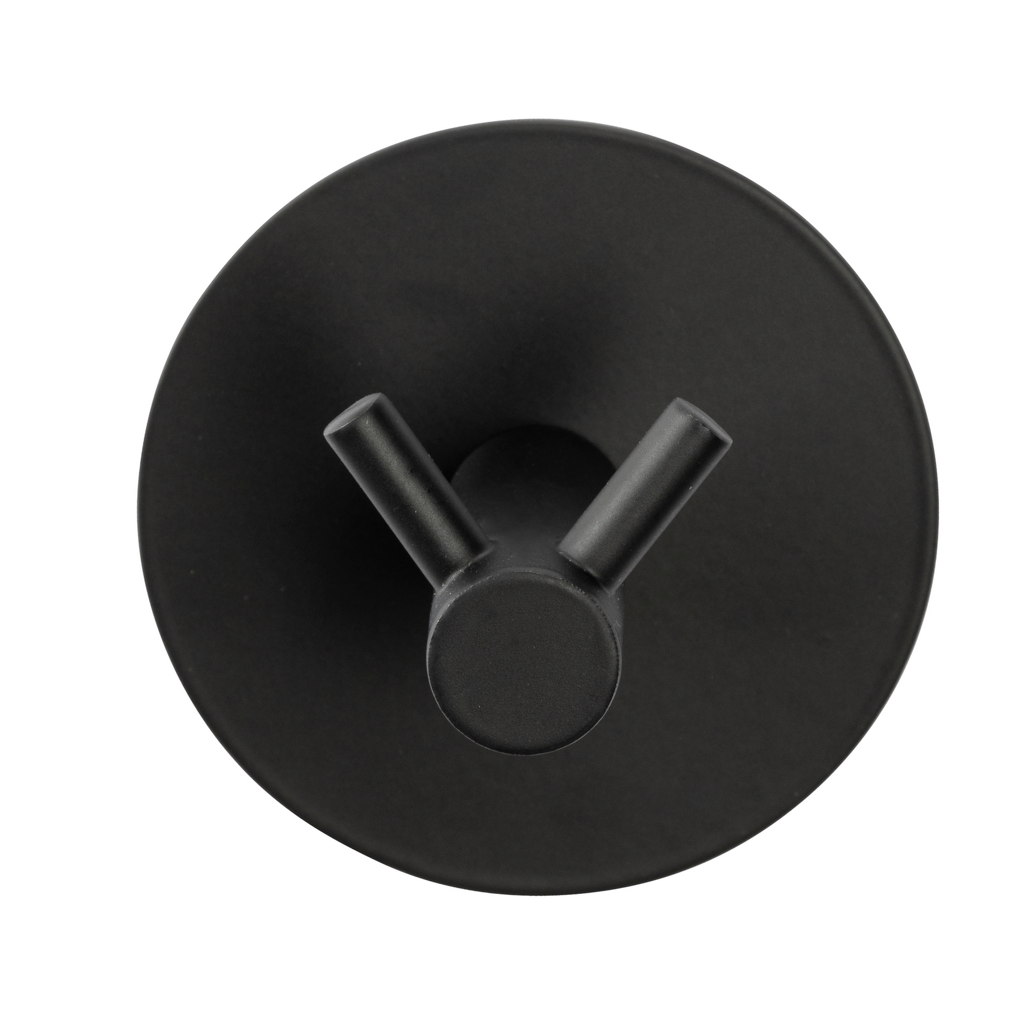 Doppel-Wandhaken 'Meleto' Edelstahl schwarz matt Ø 7 x 5 cm, Klebemontage
